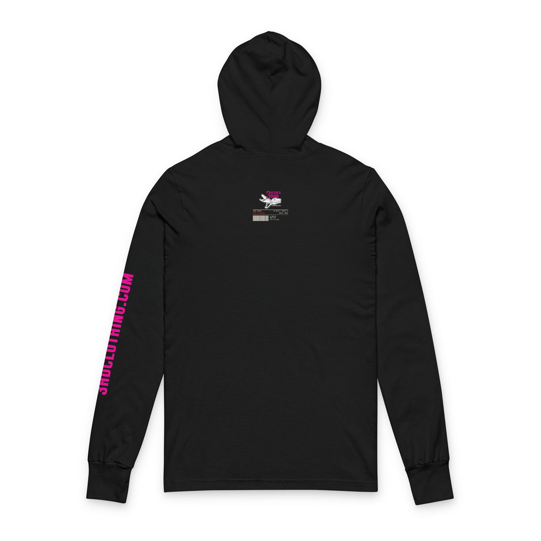 3 Dog Alien   Unisex Hooded Long Sleeve Tee