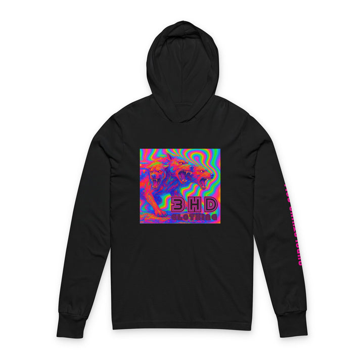 3 Dog Alien   Unisex Hooded Long Sleeve Tee