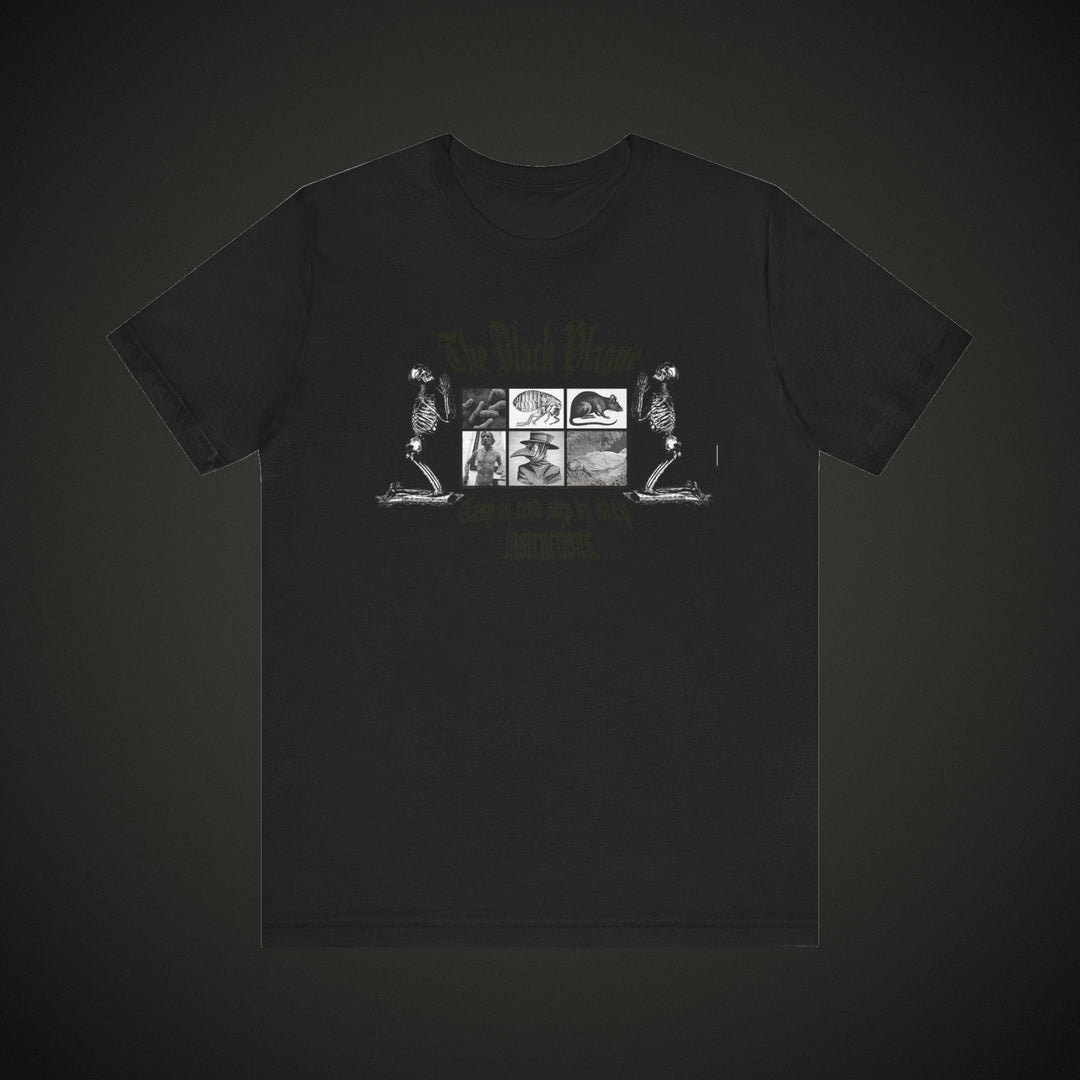 Black Plague T t-shirt on dark asphalt